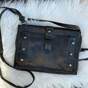 BOTKIER Dakota Black Leather Clutch Purse Crossbody